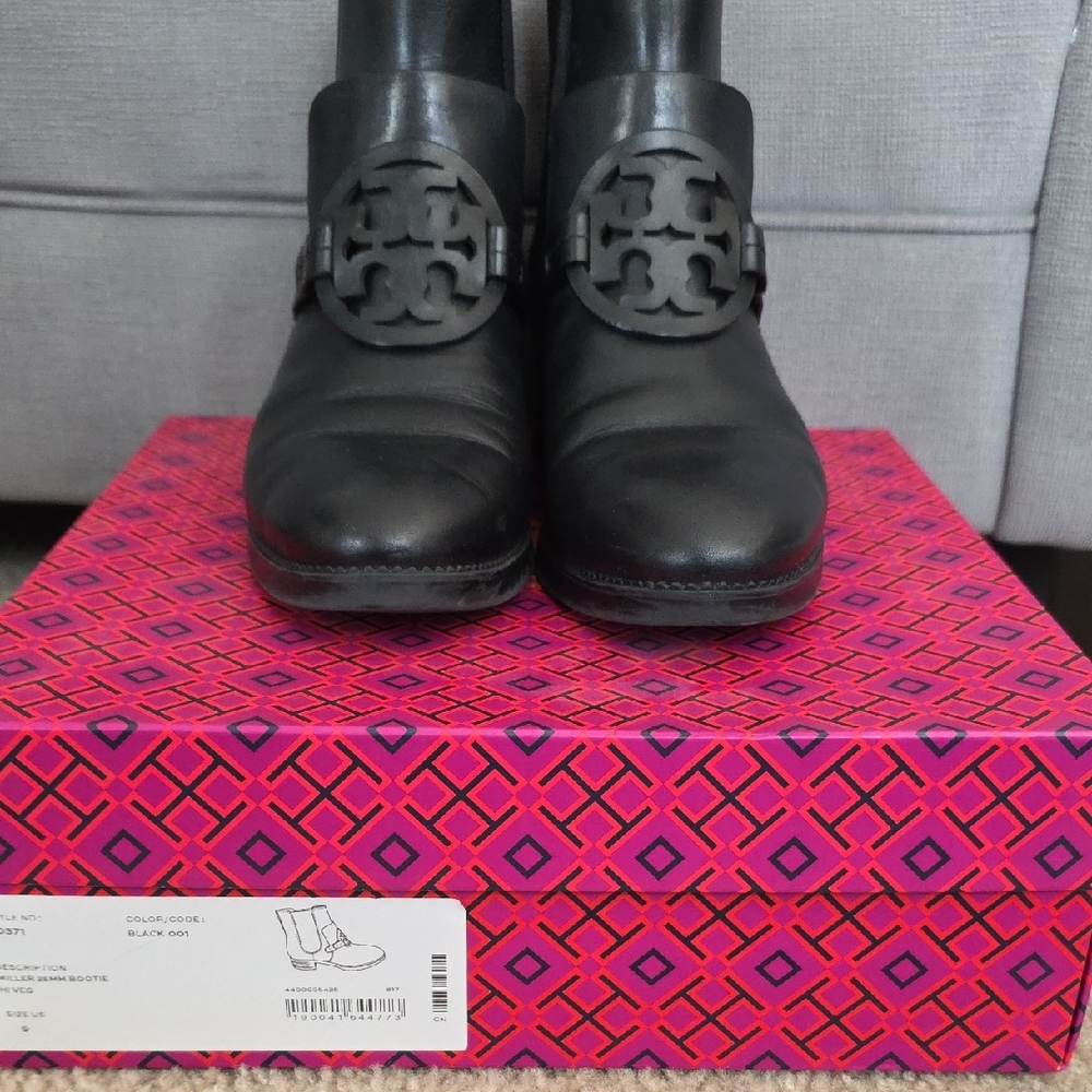 Tory Burch Miller Black Ankle Slip-on Boots